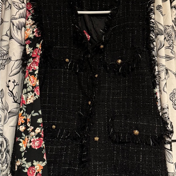 Hazel Black Textured Women's Blazer - Picture 1 of 4